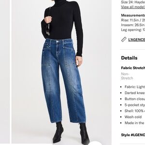 L’Agence Cody Barrel-Leg Jeans - Brentwood